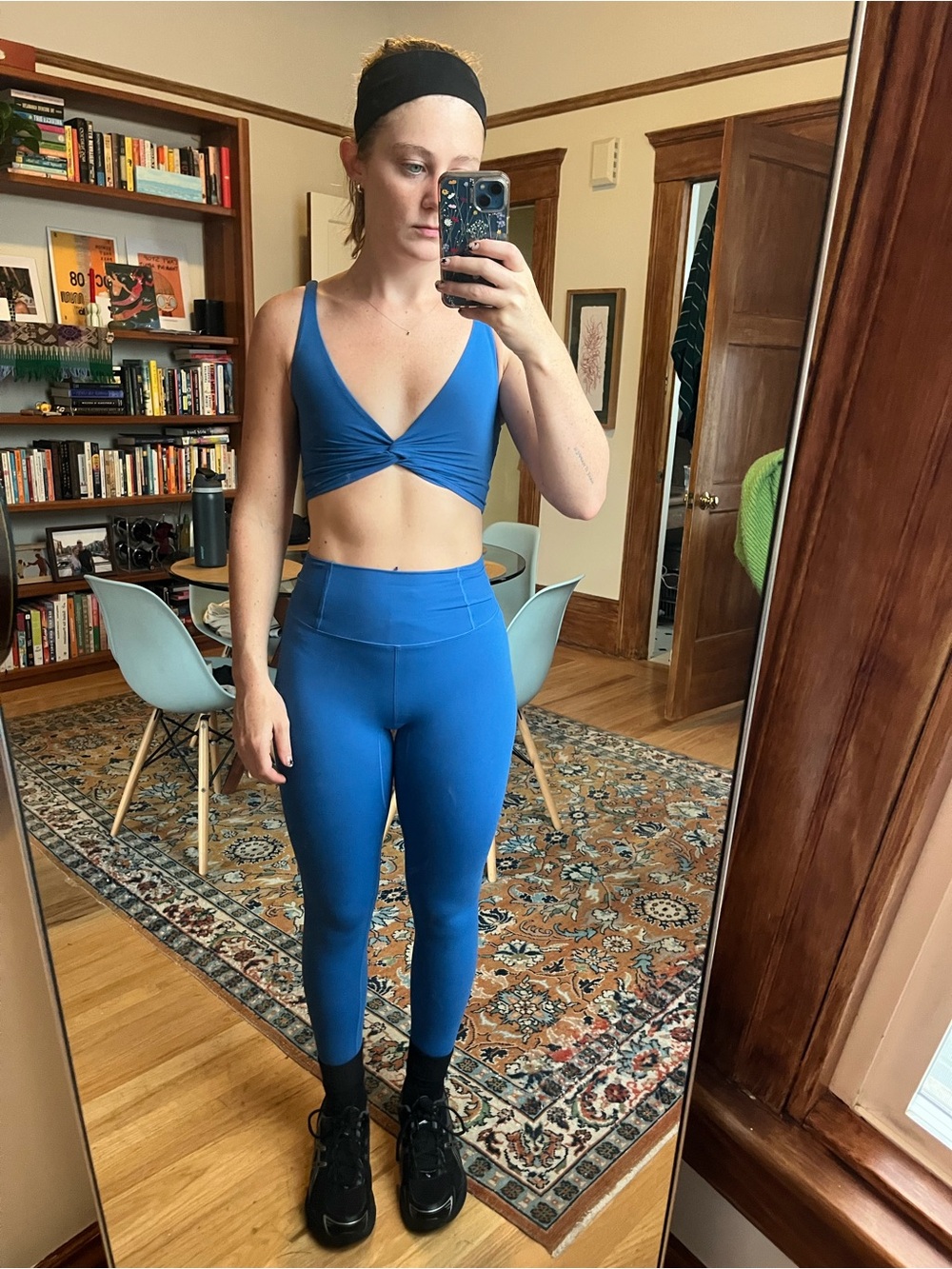 Blue free people movement workout set